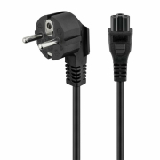Powertech Schuko - IEC C5 Cable 1.5m Μαύρο (CAB-P027) Βύσμα τροφοδοσίας για Laptop 3pin, 3x 0.75mm