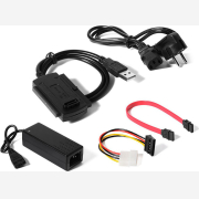Powertech Converter USB 2.0 σε IDE & SATA CAB-U122, με τροφοδοσία, 0.8m