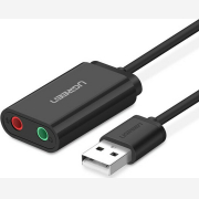 Ugreen US205 Εξωτερική USB Κάρτα Ήχου 2.0 Μαύρο