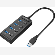 ORICO USB 3.0 Hub W9PH4-U3, 4x USB3.0 ports, 5Gbps, μαύρο | W9PH4-U3-V1-BK-BP