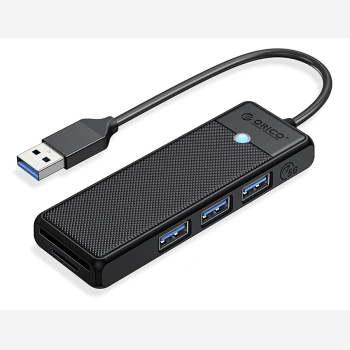ORICO USB hub PAPW3AT-U3 με SD/micro SD/3x USB θύρες, 5Gbps, μαύρο