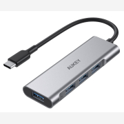 Aukey USB 3.0 Hub 4 Θυρών με σύνδεση USB-C Ασημί