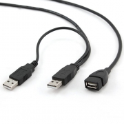 CABLEXPERT DUAL USB 2,0 A-PLUG A-SOCKET EXTENSION CABLE 0.9M