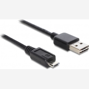POWERTECH Καλώδιο USB 2.0 σε USB Micro, Dual Easy USB, 1m, Black | CAB-U088