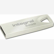 Integral Metal Arc 64GB USB 2.0 Stick Ασημί