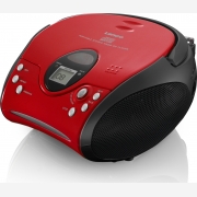 Lenco SCD-24 Red/Black Φορητό ηχοσύστημα Boombox FM PLL CD/MP3 Player /2 x 2,5W