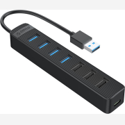 ORICO USB Hub TWU32-7A, 1x USB Type-C, 7x USB ports, μαύρο | TWU32-7A-BK-EP