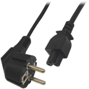 Valueline IEC C5 male - Schuko male Cable 2m Μαύρο (VLEP 10100)
