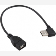 POWERTECH καλώδιο USB 2.0 270° σε USB 2.0 female, 0.2m