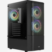 Aerocool Quantum Mesh v2 Gaming Midi Tower Κουτί Υπολογιστή με Πλαϊνό Παράθυρο και RGB Φωτισμό Μαύρο