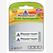 Powertech Επαναφορτιζόμενη 2600mAh,AA (R6),2 τεμ.,