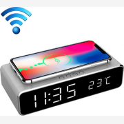 Gembird DAC-WPC-01-S silver Ψηφιακό ξυπνητήρι με λειτουργία ασύρματης φόρτισης Smartphone
