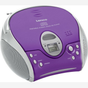 Lenco SCD-24 Purple/White Φορητό ηχοσύστημα Boombox FM PLL CD/MP3 Player /2 x 2,5W