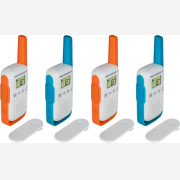 Motorola Talkabout T42 Ασύρματος Πομποδέκτης PMR με Μονόχρωμη Οθόνη Σετ 4τμχ Μπλε / Πορτοκαλί