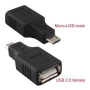 POWERTECH Adapter USB 2.0 Female σε USB Micro, Black CAB-U029