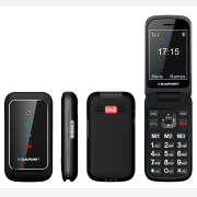 BLAUPUNKT BS 08 black, κινητό τηλέφ.flip top 2G για ηλικιωμένους,οθόνη 2,8,πλ.SOS, Ελληνικό μενού