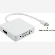 Μετατροπέας Mini DP σε DVI/HDMI/DP 10cm, DeTech, Λευκό - 18157