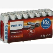 PHILIPS Power αλκαλικές μπαταρίες LR03P16F/10, AAA LR03 1.5V, 16τμχ | LR03P16F-10