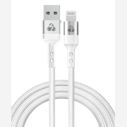 Powertech Braided USB-A to Lightning Cable 12W Λευκό 1m (PTR-0126)