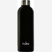 PURO Black 500ml Μπουκάλι θερμός ανοξείδωτο διπλής μόνωσης