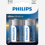 Philips Ultra Αλκαλικές Μπαταρίες D 1.5V 2τμχ