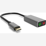 Κάρτα ήχου Powertech (PTH-045) - USB Type-C - 2x 3.5mm - Grey PTH-045