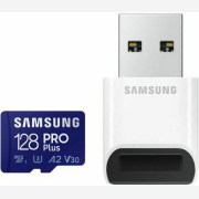 Samsung Pro Plus (2021) microSDXC 128GB Class 10 U3 V30 A2 UHS-I με USB Reader