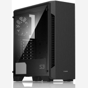 ZALMAN PC case S3 TG, mid tower, 424x196x462mm, 3x fan, διάφανο πλαϊνό | ZM-S3-TG
