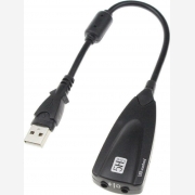 POWERTECH USB κάρτα ήχου ST16, USB2.0, 7.1, 2x 3.5mm, μαύρη