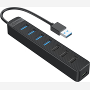 ORICO USB Hub TWC3-7A, 1x USB Type-C, 7x USB 3.0 ports, μαύρο