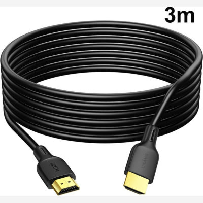 USAMS καλώδιο HDMI 2.0 U49, 4K 3D, 18Gbps, μαύρο, 3m | SJ427HD01