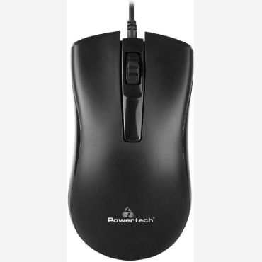POWERTECH ενσύρματο ποντίκι PT-808, 1000DPI, USB, μαύρο | PT-808