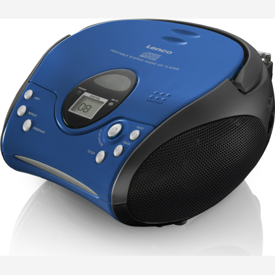 Lenco SCD-24 Blue/Black Φορητό ηχοσύστημα Boombox FM PLL CD/MP3 Player /2 x 2,5W