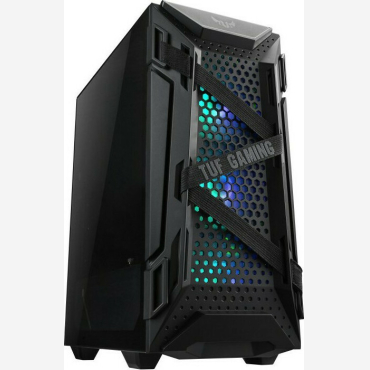 Asus TUF Gaming GT301 Midi Tower Κουτί Υπολογιστή με Πλαϊνό Παράθυρο και RGB Φωτισμό Μαύρο