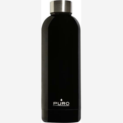PURO Black 500ml Μπουκάλι θερμός ανοξείδωτο διπλής μόνωσης