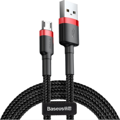Baseus (CAMKLF-C91) Cafule Braided USB 2.0 to micro USB Cable Μαύρο/Κόκκινο 2m